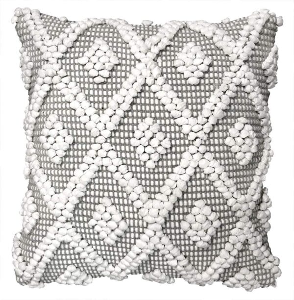 Adelyn Decorative Throw Pillow Cover, 20" W x 20" L, Gray 1