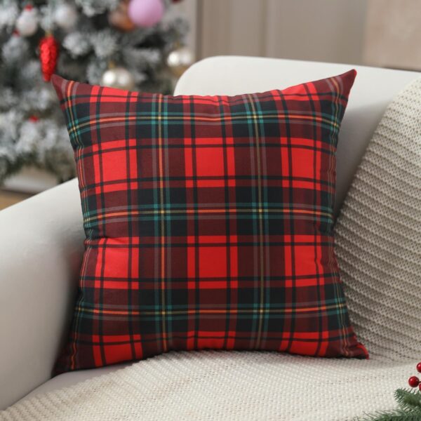 Christmas Pillow Covers 18x18 inch Set of 2 Christmas Decorations Red Black 3
