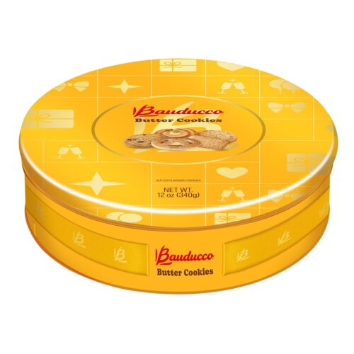 71Ray1Jb0aL._SL1500_ Butter Cookies Tin - Convenient Sorted Butter Cookies in a Tin - Delicious Sweet Snack or Gift - 12 oz