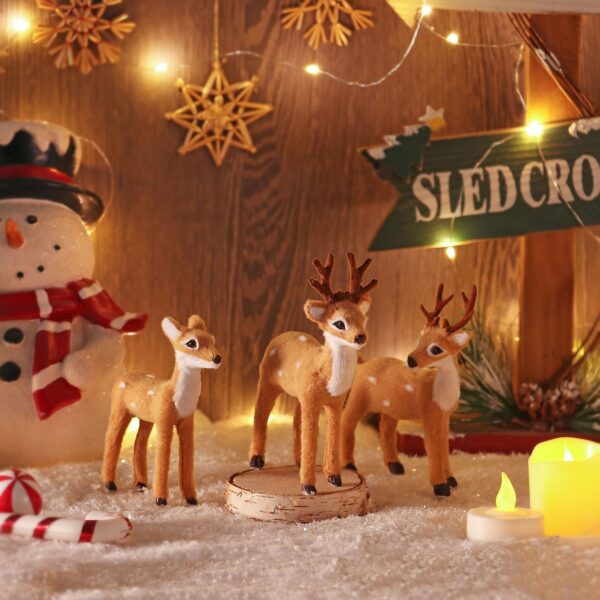 3 Pack Christmas Reindeer Figurines, Festive Holiday Decorations 3