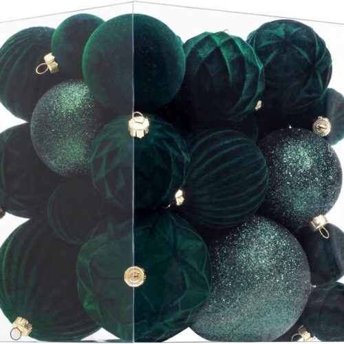 71YaUrCsr6L._AC_SL1500_ Velvet Christmas Ball Ornaments Dark Green Christmas Tree Decorations 36pcs