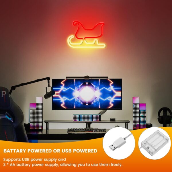 Christmas Sled Neon Sign, USB & Battary Powered 4