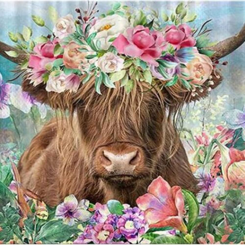 71eiP28cgzL._AC_SL1500_ 5D DIY Diamond Painting Kits for Adults Kids Cow and Flower Full Drill