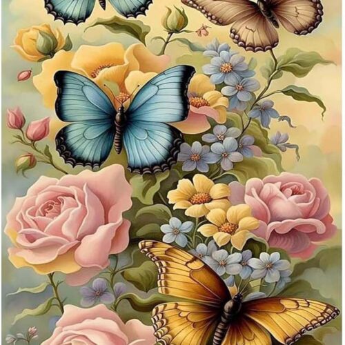 71gNohmrQuL._AC_SL1500_ Rose Flower Diamond Art Painting Kits for Adults,Butterfly Diamond Art