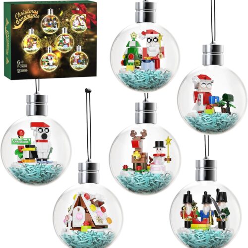 71lA8xTwugL._AC_SL1500_ Christmas Ornaments Building Kit with LED Light, Xmas Tree Decorations