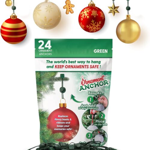 Ornament Hooks for Hanging Christmas Decorations - No-Slip Hanging Hooks for Xmas