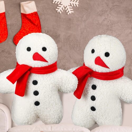 71+oKlC4U2L._AC_SL1500_ 2 Pcs Snowman Christmas Pillows Christmas Throw Pillows Stuffed Snowman Shaped Pillow Cute Soft