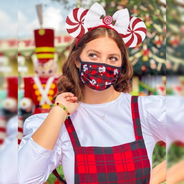 Christmas Ears for Women Adult Kids, Peppermint Candy White Red 4
