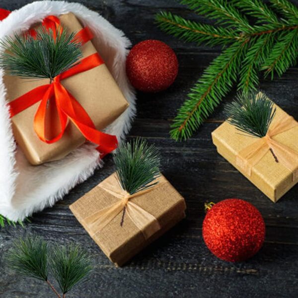 Green Plants Pine Needles Artificial Pine Needles Branches Fake Pine Picks for Christmas 2