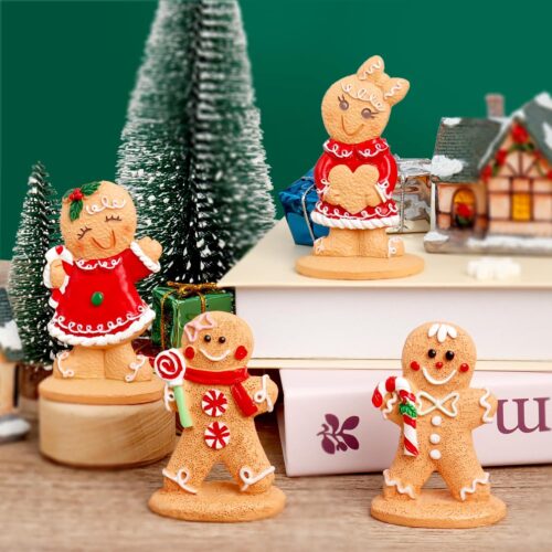 81-40wm9pcL._AC_SL1500_ 4PCS Gingerbread Man Figurines, Christmas Gingerbread Man Ornaments