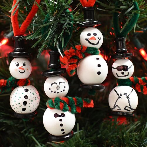 81--+UXEhkL._SL1500_ Christmas Crafts - Create Your Own Bead Snowmen - Set of 4
