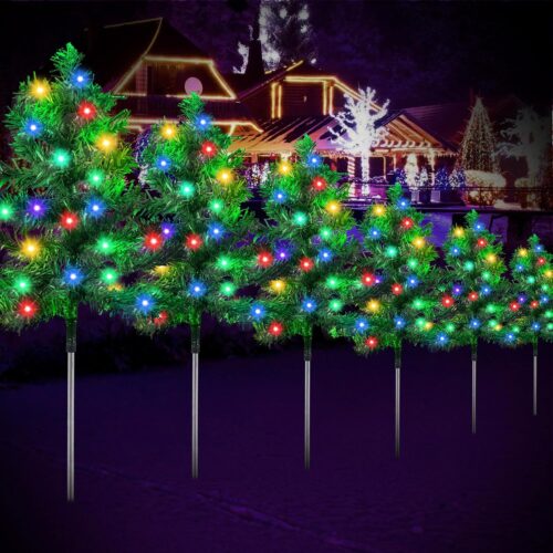 810WkOCy3dL._AC_SL1500_ 6PCS Solar Christmas Tree for Christmas Decorations Outdoor