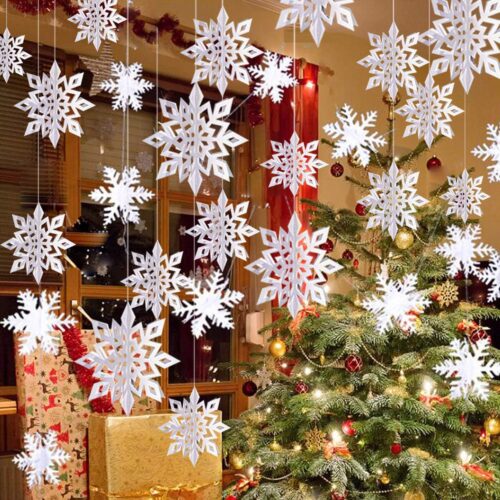 811URMr-aWL._AC_SL1500_ Winter Christmas Hanging Snowflake Decorations, 12PCS
