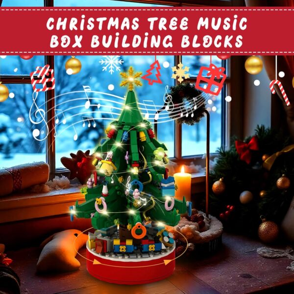 Advent Calendar 2024 Christmas Tree Building Blocks Kit with LED Light & Music Box 2
