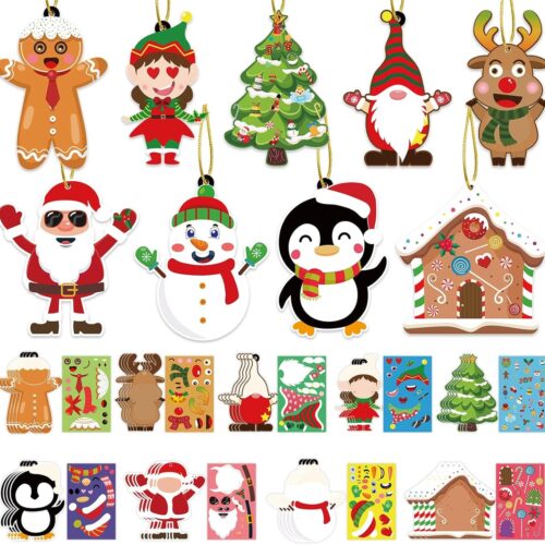 815LAR8eKBL._AC_SL1500_ Christmas Ornament Crafts for Kids - Make Your Own Ornament Kit with Christmas Craft Stickers