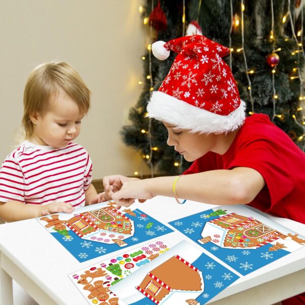 32PCS Make-a-Gingerbread House Stickers for Kids - Christmas Party 5