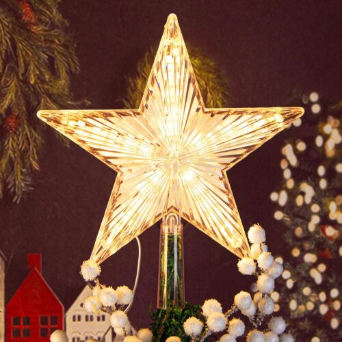 Christmas Tree Topper Warm White Light Christmas Star Great for Christmas