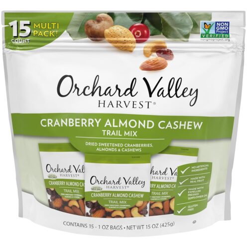 81C9J0MP3VL._SL1500_ Cranberry Almond Cashew Trail Mix, 1 Ounce Bags (Pack of 15)