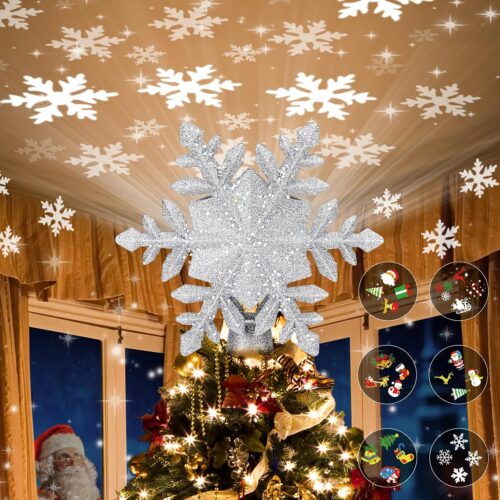 81COzTYI65L._AC_SL1500_ Christmas Tree Topper Lighted with 6 Projection Modes