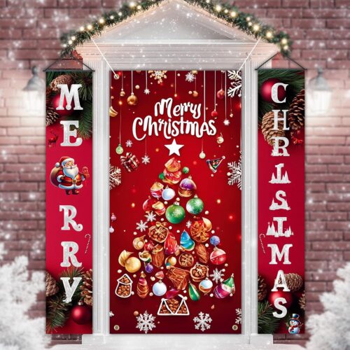 81CvetrHOEL._AC_SL1500_ 3Pcs Christmas Door Cover and Christmas Door Banners Set