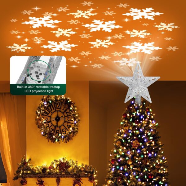 Christmas Tree Topper Lighted with 6 Projection Modes 4