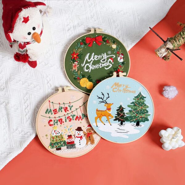 Christmas Embroidery Kit Beginners Adult Needlepoint Cross Stitch Kits 2