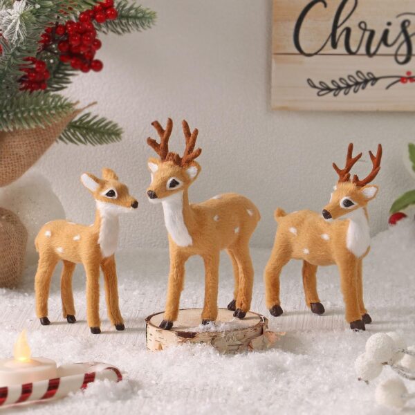 3 Pack Christmas Reindeer Figurines, Festive Holiday Decorations 1