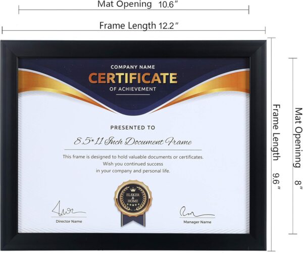 8.5x11 Picture Frame - Certificate Document Frame 6 Pack 4