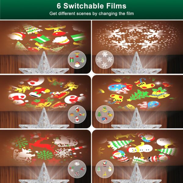 Christmas Tree Topper Lighted with 6 Projection Modes 2