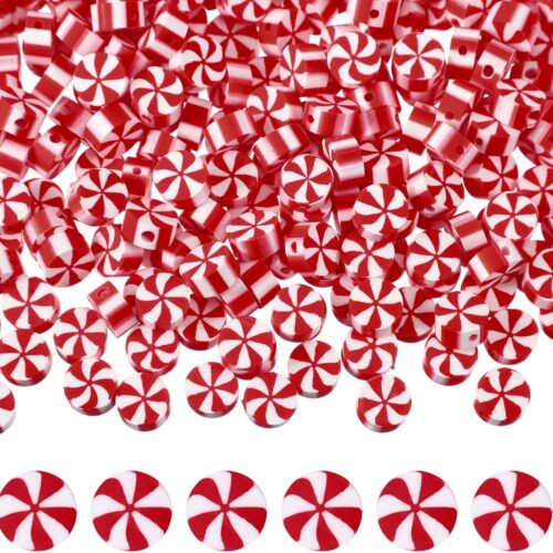 81HzLkmjQQL._AC_SL1500_ 300 Pcs 10 mm Christmas Candy Polymer Clay Beads Ornaments Christmas Tree