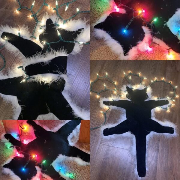 Light Up Fried Cat Rug Funny Christmas Lights Decoration Floor 2