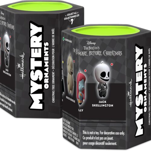 81M7nlDZ3rL._AC_SL1500_ Disney Tim Burton's The Nightmare Before Christmas Mystery Christmas Ornaments, Set of 2