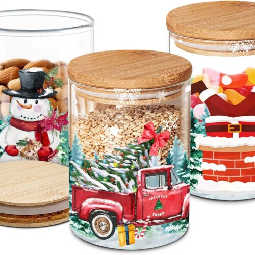 Christmas Decorations Indoor, Christmas Cookie Jar with Lids, Christmas Decor for Kitchen