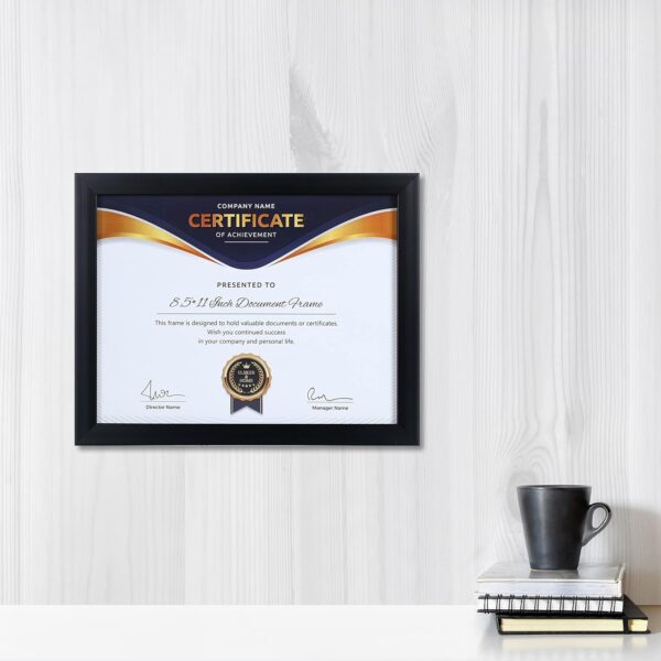 8.5x11 Picture Frame - Certificate Document Frame 6 Pack 2