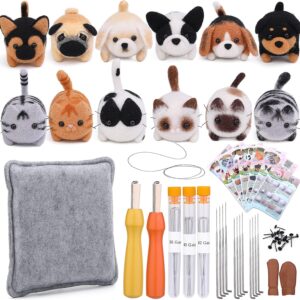 Needle Felting Kit,12 Pieces Doll Making Wool Needle Felting Starter Kit
