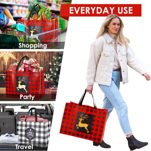8 Pack Extra Large Christmas Gift Bags, Reusable Tote Bags with Handle 4