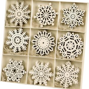 Unfinished Wooden Snowflakes Ornaments, 36Pcs Christmas Tree Hanging Decoration