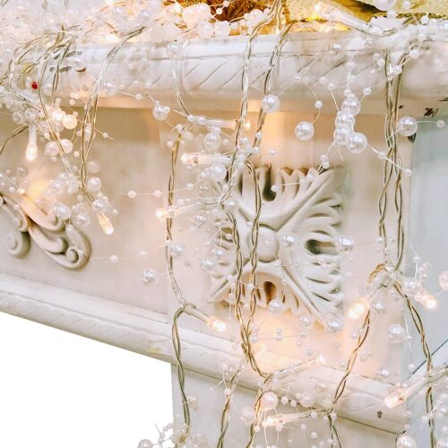 81Um8EfGzRL._AC_SL1500_ 10 Ft 30 LED Christmas Garland with Lights Timer Lighted Beaded Garland Christmas String Lights