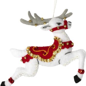 Felt Applique 6 Piece Ornament Making Kit, Festive Reindeer, Perfect for DIY Arts and Crafts