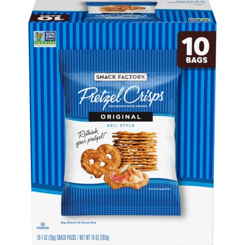 81W+anI4bSL._SL1500_ Pretzel Crisps, Original, 1 Oz Snack Bags, 10 Ct