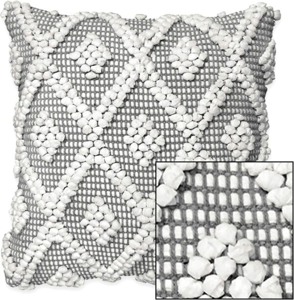 Adelyn Decorative Throw Pillow Cover, 20" W x 20" L, Gray 5