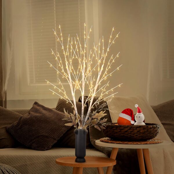 Lighted White Birch Branches with Timer 33IN 180 LED Twig Birch Branches 2