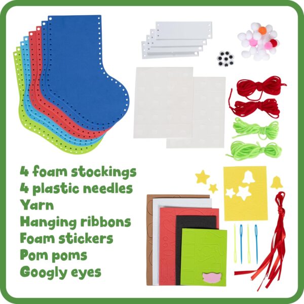 Christmas Crafts - Create Your Own Christmas Stockings - Foam - Set of 4 3