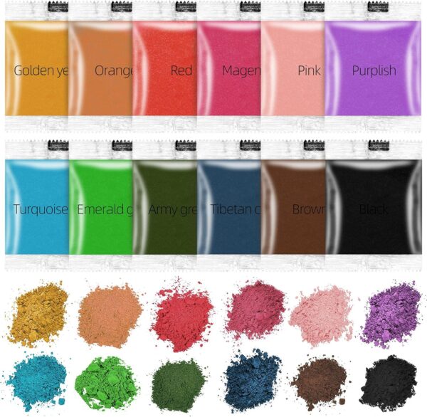 Tie Dye Powder, 12 Colors Dye Packets, Color Powder Packets Bright Fabric Dye 5