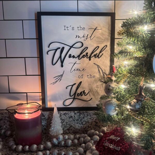 Framed It's The Most Wonderful Time of The Year Wall Decor Farmhouse 2