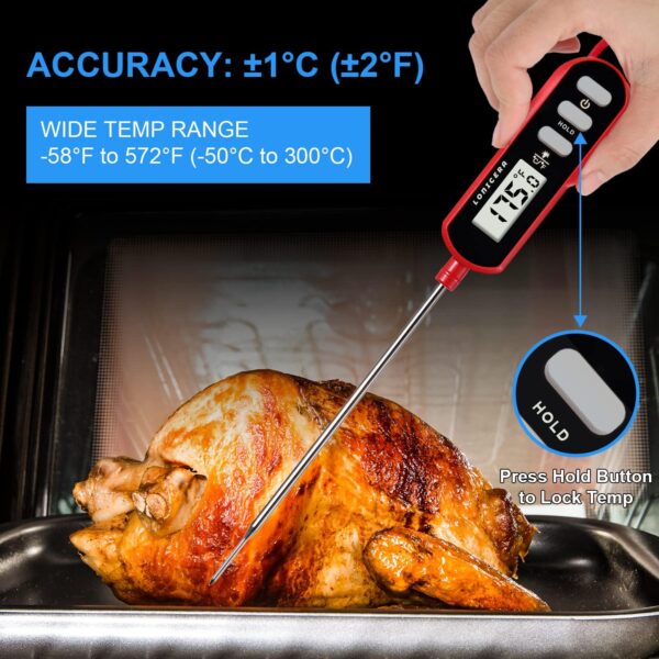 Instant Read Digital Meat Thermometer for Food, Bread Baking, Water and Liquid 4