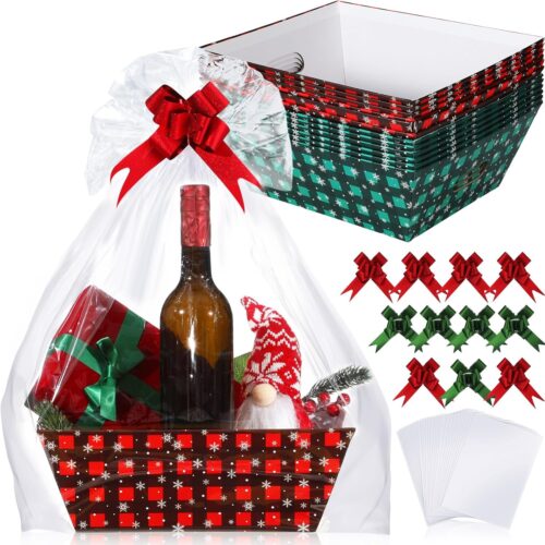 81neP1CCYjL._AC_SL1500_ 36 Pcs 12 Pack 12x10x4 Christmas Basket Empty Large Size Basket Empty Bulk