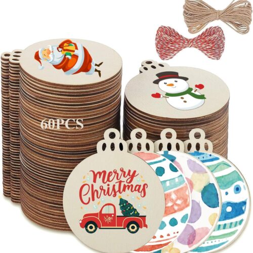 81ni714XOQL._AC_SL1500_ 60PCS Christmas Wooden Ornaments Unfinished