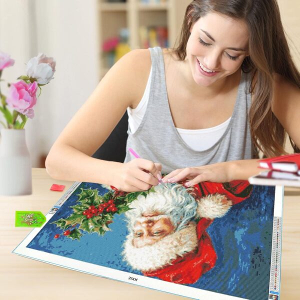 Large Christmas Diamond Art Kits for Adults - 5D Santa Claus Diamond Painting Kits 4