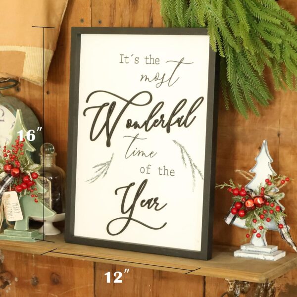 Framed It's The Most Wonderful Time of The Year Wall Decor Farmhouse 4